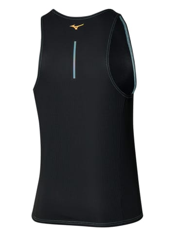 Mizuno Top w kolorze turkusowo-czarnym do biegania
