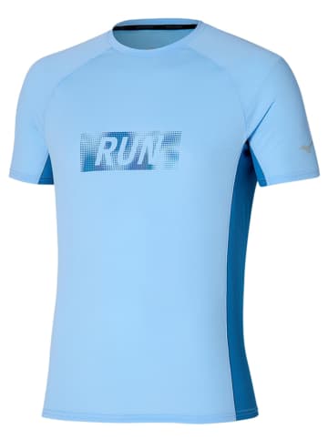 Mizuno Koszulka w kolorze błękitnym do biegania