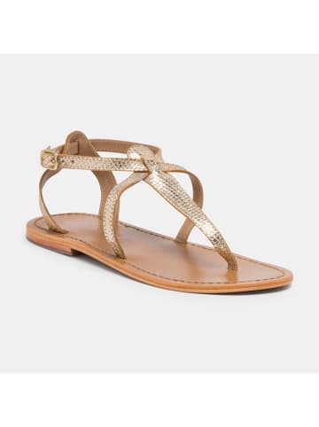 CALANK Leder-Sandalen in Gold