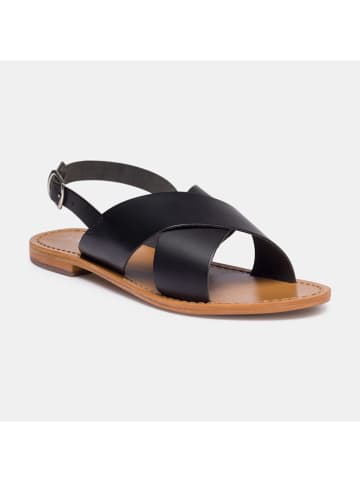 CALANK Leder-Sandalen in Schwarz