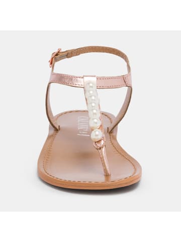 CALANK Leder-Zehensandalen in Rosegold