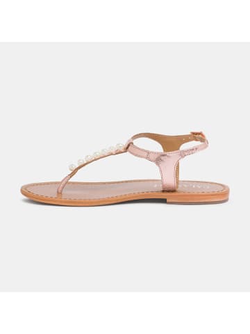 CALANK Leder-Zehensandalen in Rosegold