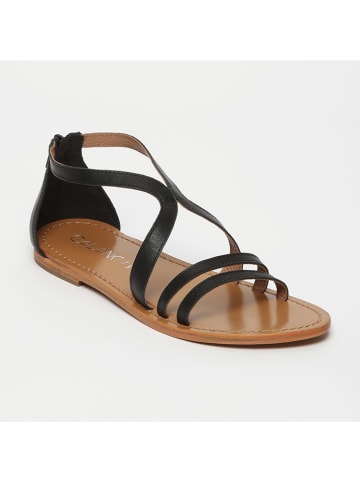 CALANK Leder-Sandalen in Schwarz