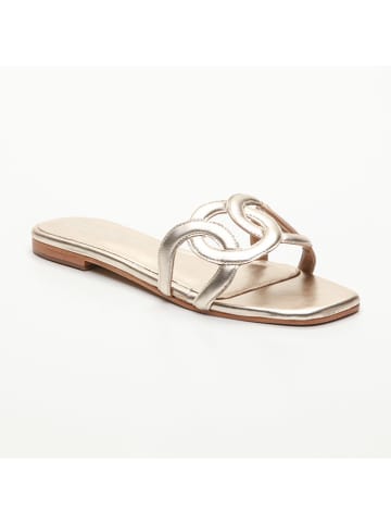 CALANK Leder-Pantoletten in Gold