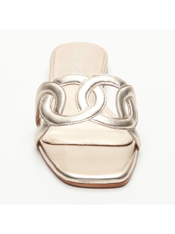 CALANK Leder-Pantoletten in Gold