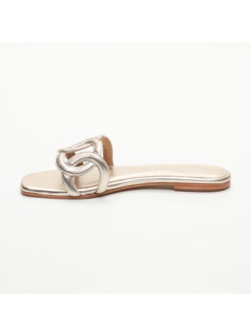 CALANK Leder-Pantoletten in Gold