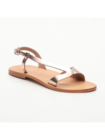 CALANK Leder-Sandalen in Rosegold