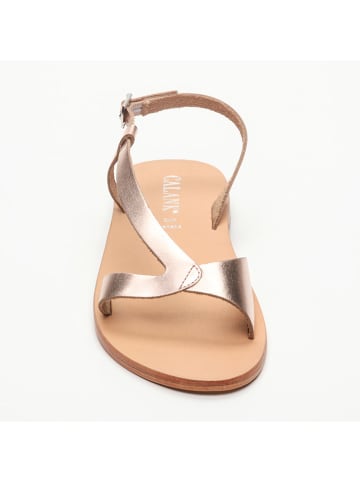 CALANK Leren sandalen roségoudkleurig