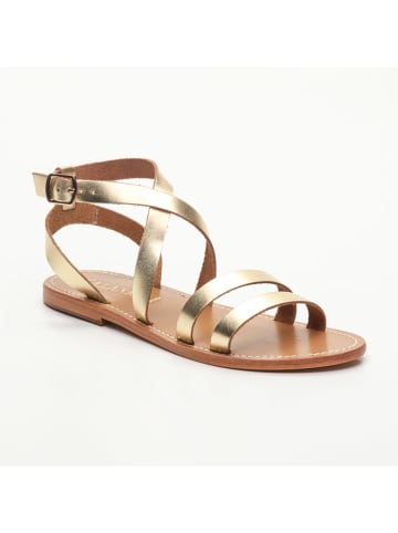 CALANK Leder-Sandalen in Gold