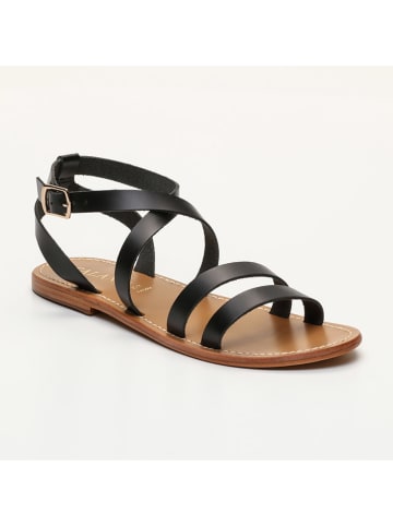 CALANK Leder-Sandalen in Schwarz