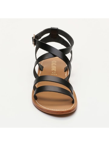 CALANK Leder-Sandalen in Schwarz