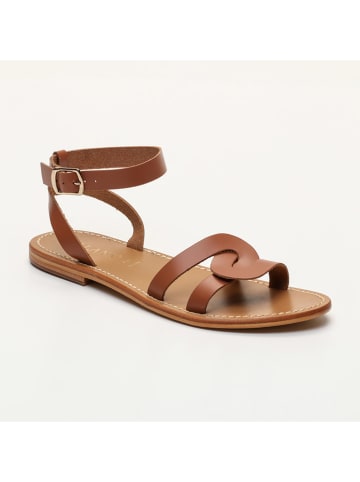 CALANK Leder-Sandalen in Hellbraun