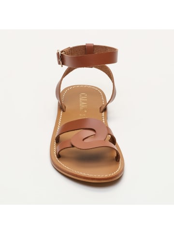 CALANK Leder-Sandalen in Hellbraun