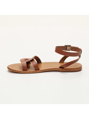 CALANK Leder-Sandalen in Hellbraun