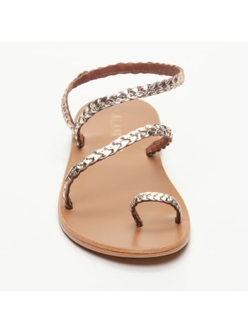CALANK Leder-Zehensandalen in Gold