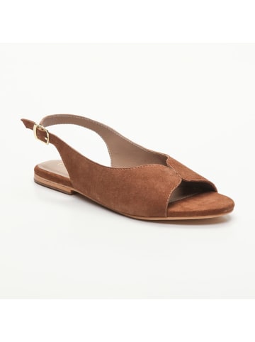 CALANK Leder-Sandalen in Hellbraun
