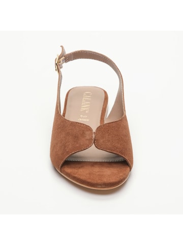 CALANK Leder-Sandalen in Hellbraun