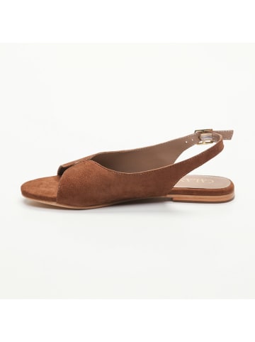 CALANK Leder-Sandalen in Hellbraun