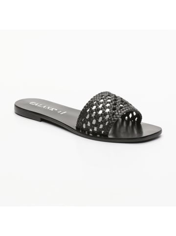 CALANK Leren slippers zwart