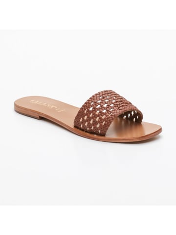 CALANK Leren slippers lichtbruin