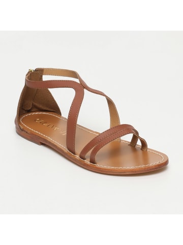 CALANK Leder-Sandalen in Hellbraun