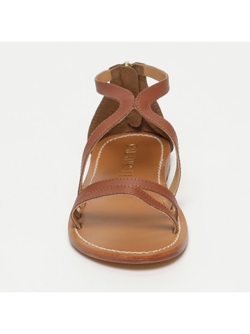 CALANK Leder-Sandalen in Hellbraun