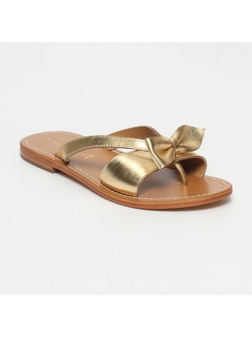 CALANK Leder-Zehentrenner in Gold