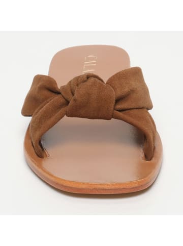 CALANK Leren slippers lichtbruin