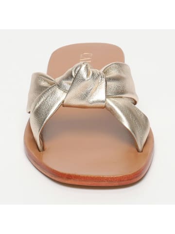 CALANK Leren slippers goudkleurig