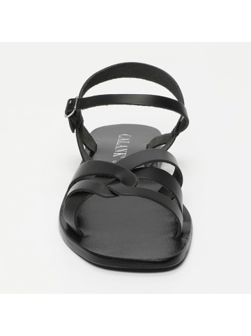 CALANK Leder-Sandalen in Schwarz