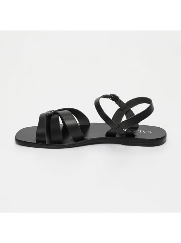 CALANK Leder-Sandalen in Schwarz