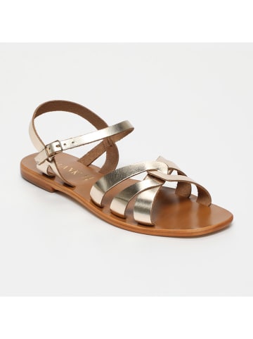 CALANK Leder-Sandalen in Gold