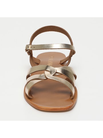 CALANK Leder-Sandalen in Gold