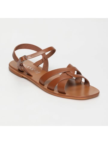 CALANK Leder-Sandalen in Hellbraun
