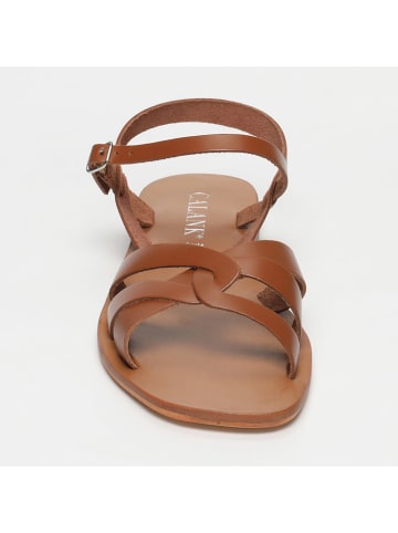 CALANK Leder-Sandalen in Hellbraun