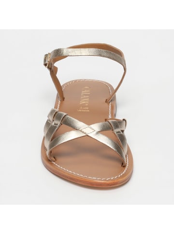 CALANK Leder-Sandalen in Silber
