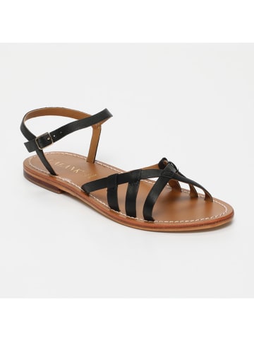 CALANK Leder-Sandalen in Schwarz