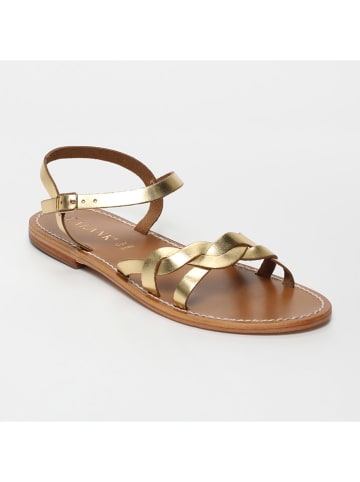 CALANK Leder-Sandalen in Gold