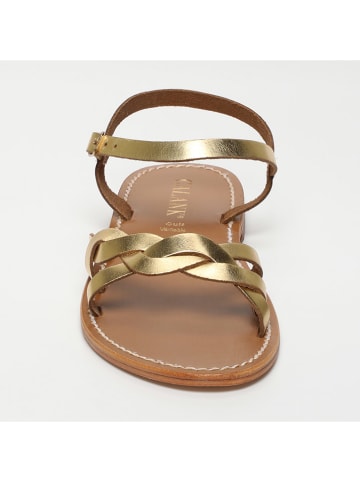 CALANK Leder-Sandalen in Gold