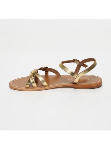 CALANK Leder-Sandalen in Gold