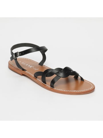 CALANK Leder-Sandalen in Schwarz