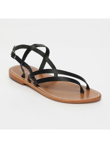 CALANK Leder-Sandalen in Schwarz