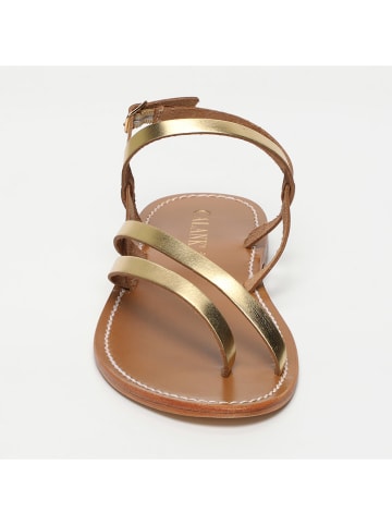 CALANK Leder-Zehensandalen in Gold