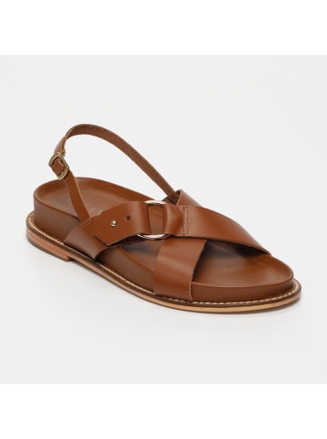 CALANK Leder-Sandalen in Hellbraun
