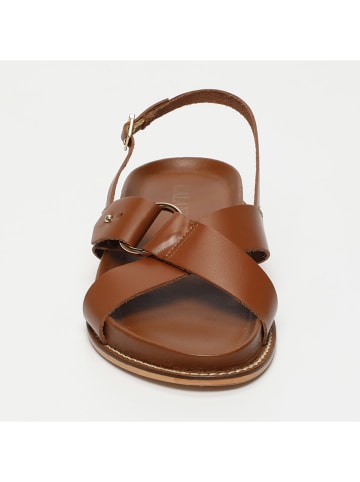 CALANK Leder-Sandalen in Hellbraun