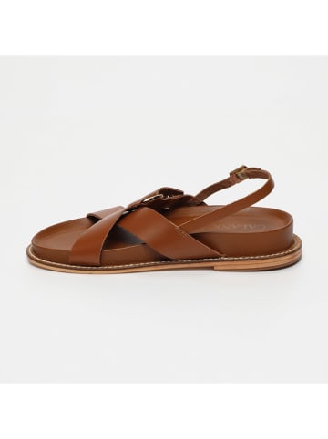 CALANK Leder-Sandalen in Hellbraun