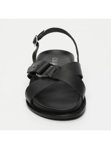 CALANK Leder-Sandalen in Schwarz