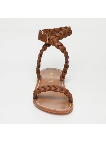 CALANK Leder-Sandalen in Hellbraun