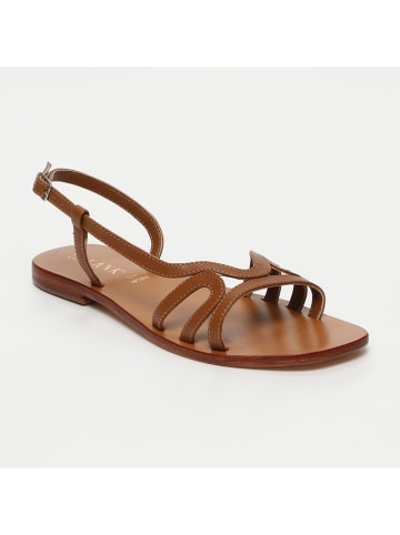 CALANK Leder-Sandalen in Hellbraun