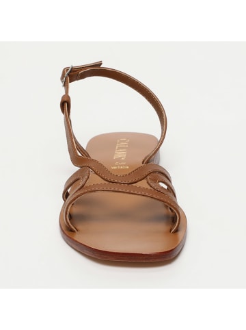 CALANK Leder-Sandalen in Hellbraun